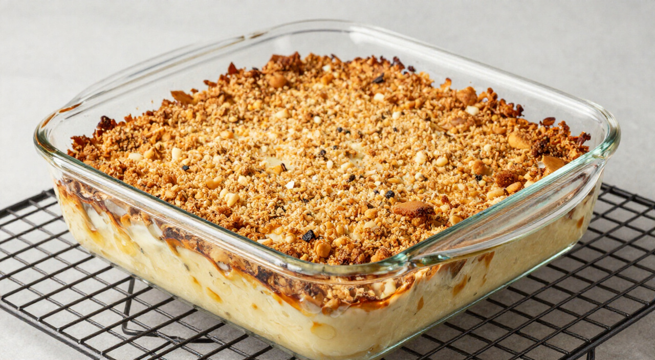 golden-brown baked Ritz cracker chicken casserole bubbling at the edges